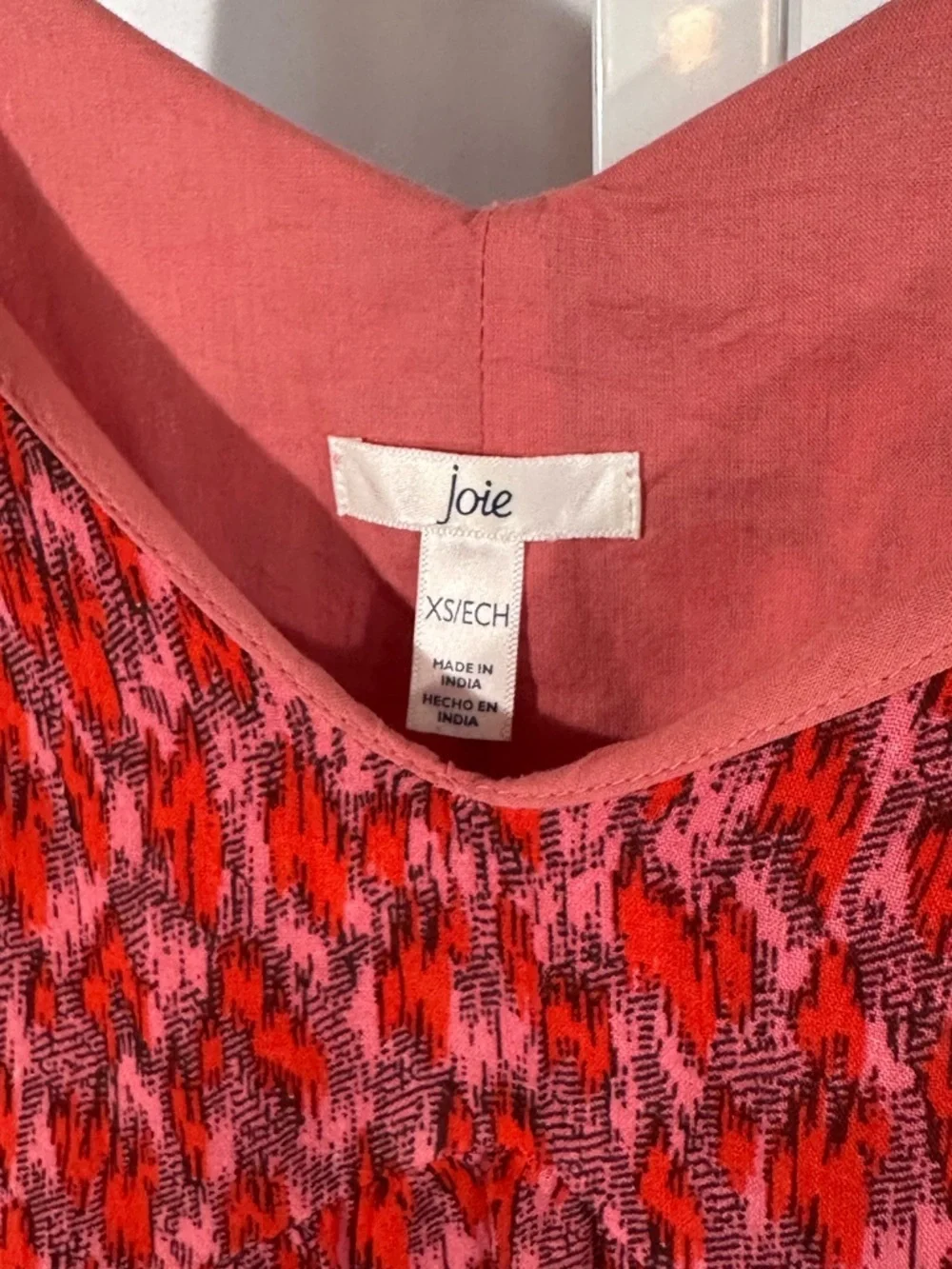 Joie red abstract print cotton slip midi dress XS boho minimalist summer - Picture 3 of 8